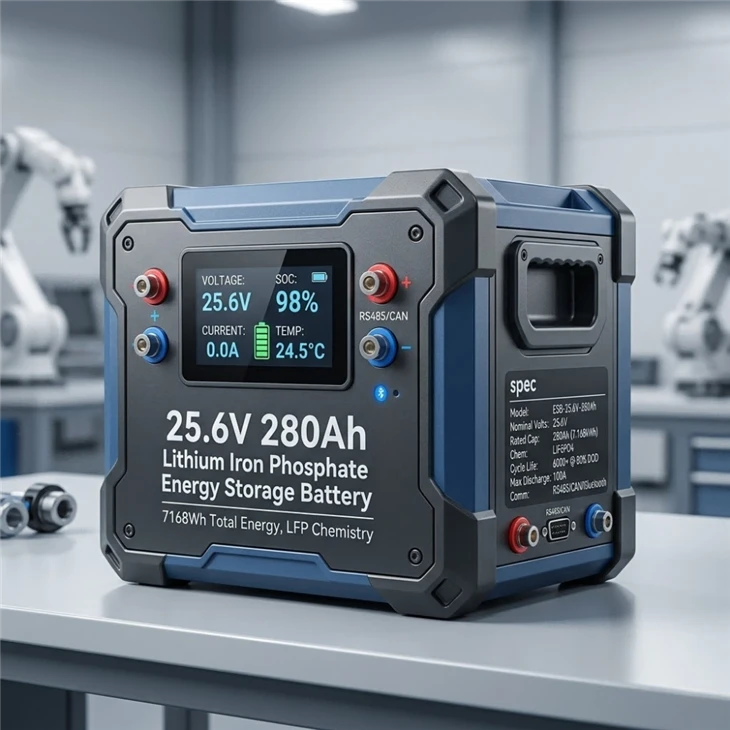 25,6V 280Ah lítium-železofosfátová energetická akumulačná batéria